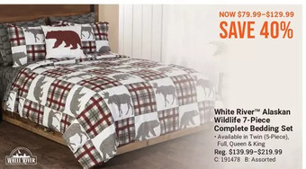 Cabela's White river alaskan wildlife 7-piece complete bedding set offer