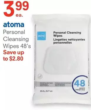 Guardian Pharmacy Atoma personal cleansing wipes offer
