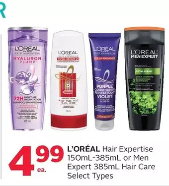 Rexall L'oréal hair expertise or men expert hair care offer