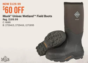 Cabela's Muck unisex wetland field boots offer
