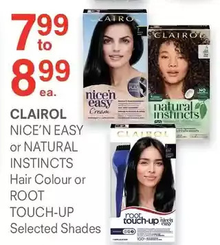 Guardian Pharmacy Clairol nice'n easy or natural instincts hair colour or root touch-up offer