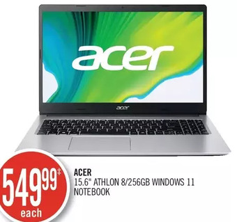 Shoppers Drug Mart Acer 15.6" athlon 8/256gb windows 11 notebook offer
