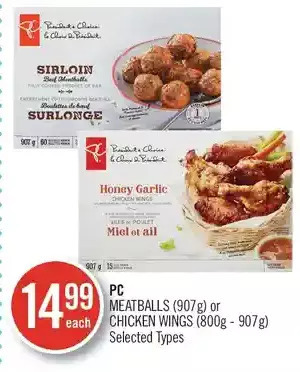 Shoppers Drug Mart Pc meatballs or chicken wings offer