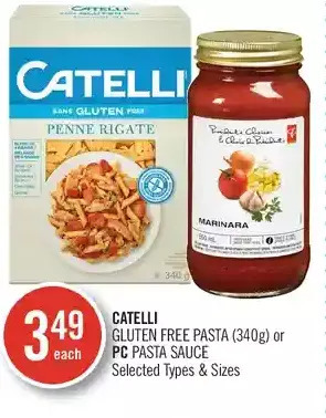 Shoppers Drug Mart Catelli gluten free pasta or pc pasta sauce offer