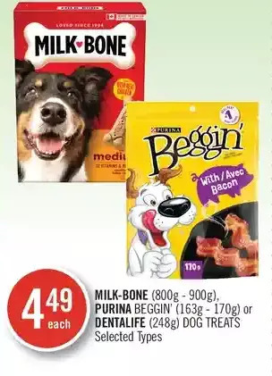 Shoppers Drug Mart Milk-bone, purina beggin' or dentalife dog treats offer
