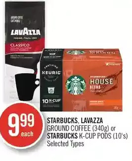 Shoppers Drug Mart Starbucks, lavazza ground coffee or starbucks k-cup pods offer