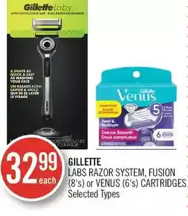 Shoppers Drug Mart Gillette labs razor system, fusion or venus cartridges offer