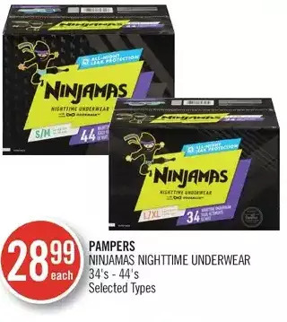 Shoppers Drug Mart Pampers ninjamas nighttime underwear offer