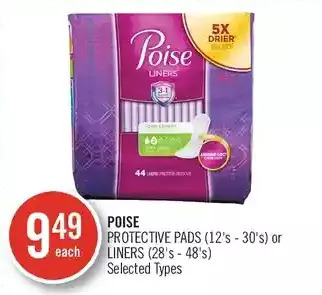 Shoppers Drug Mart Poise protective pads or liners offer