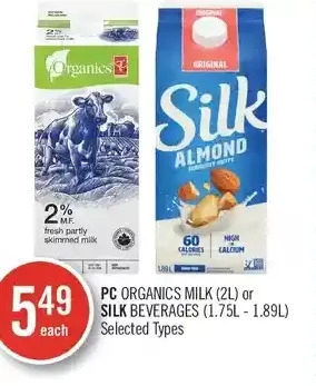 Shoppers Drug Mart Pc organics milk or silk beverages offer