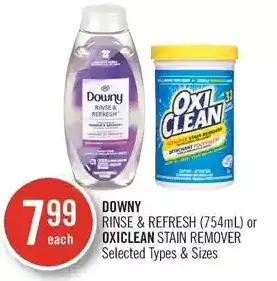 Shoppers Drug Mart Downy rinse & refresh or oxiclean stain remover offer