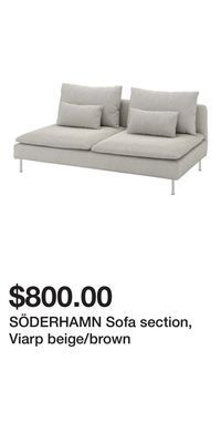 IKEA Söderhamn sofa section, viarp beige/brown offer