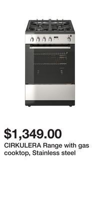 IKEA Cirkulera range with gas cooktop, stainless steel offer