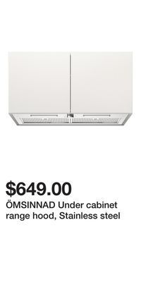 IKEA Ömsinnad under cabinet range hood, stainless steel offer