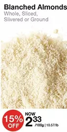 Blanched almonds