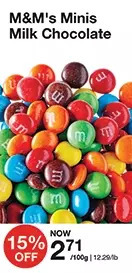 Bulk Barn M&m's minis milk chocolate offer