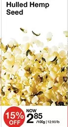 Bulk Barn Hulled hemp seed offer