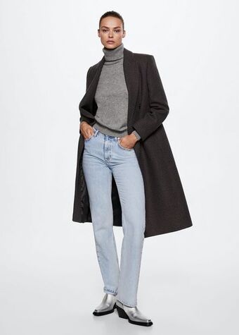 Mango Houndstooth wool-blend coat offer