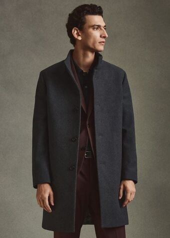 Mango Wool funnel neck coat offer