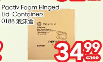 Superking Supermarket Pactiv foam hinged lid containers offer