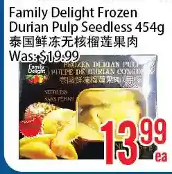 Bestco Food Mart Family delight frozen durian pulp seedless offer