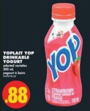 No Frills Yoplait Yop Drinkable Yogurt 200 ml offer