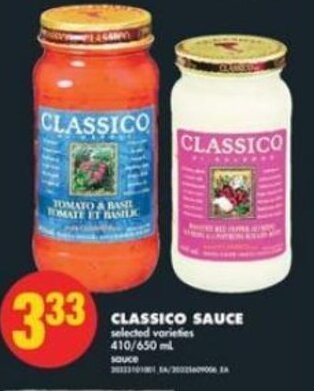 No Frills Classico Sauce 410/650 ml offer