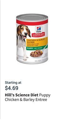 Petvalu Puppy chicken & barley entree offer