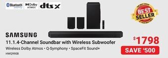 Visions Electronics Samsung 11.1.4-channel soundbar with wireless subwoofer offer