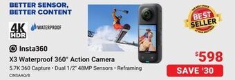 Visions Electronics Insta360 x3 waterproof 360° action camera offer
