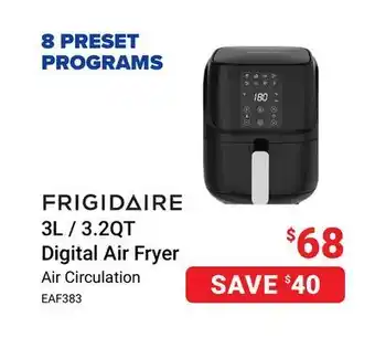 Visions Electronics Frigidaire 3l/3.2qt digital air fryer offer