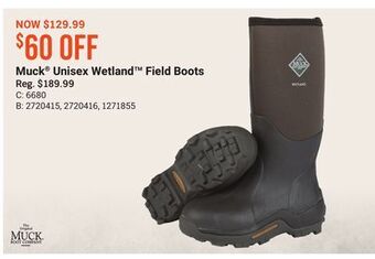 Bass Pro Muck® unisex wetland™ field boots offer