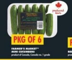 No Frills Farmer's Market Mini Cucumbers Pkg of 6 offer