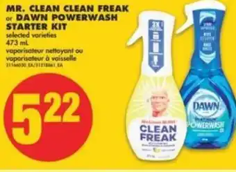 No Frills Mr. Clean Clean Freak or Dawn Powerwash Starter Kit 473ml offer