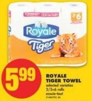 No Frills Royale Tiger Towel offer