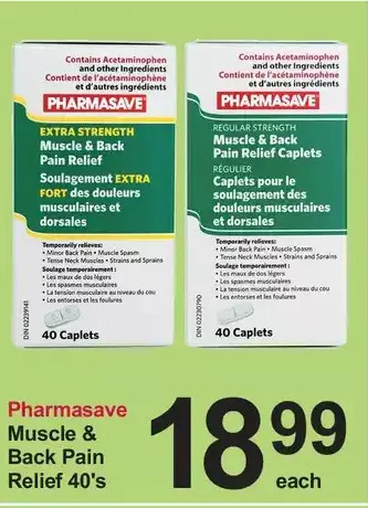 Pharmasave Pharmasave muscle & back pain relief offer