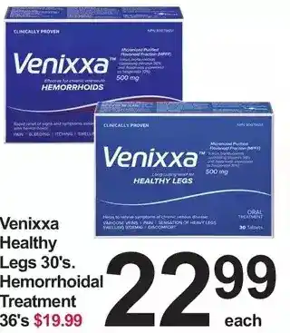 Pharmasave Venixxa healthy legs, hemorrhoidal treatment offer