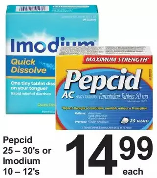 Pharmasave Pepcid or imodium offer