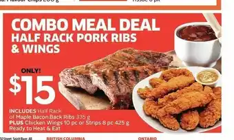 IGA Combo Meal Deal Half Rack Pork Ribs & Wings offer