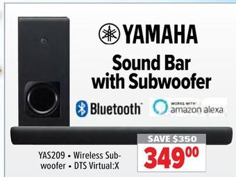 2001 Audio Video Yamaha sound bar with subwoofer offer