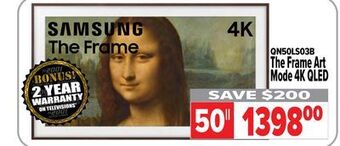 2001 Audio Video Samsung the frame art mode 4k qled offer