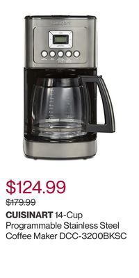 Hudson's Bay 14-cup programmable stainless steel coffee maker dcc-3200bksc offer