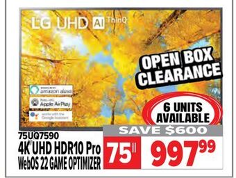 2001 Audio Video Lg 4k uhd hdr10 pro webos 22 game optimizer offer