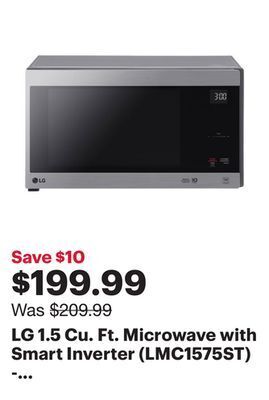 Best Buy Lg 1.5 cu. ft. microwave with smart inverter (lmc1575st) - stainless steel offer