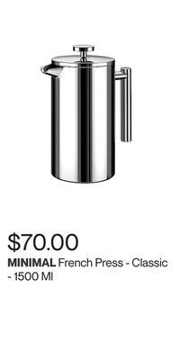 Hudson's Bay French press - classic - 1500 ml offer