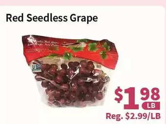 Blue Sky Supermarket Red seedless grape offer