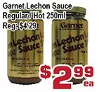 Top Food Supermarket Garnet lechon sauce regular/hot 250ml offer
