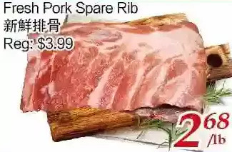 Tone Tai Supermarket Fresh pork spare rib offer