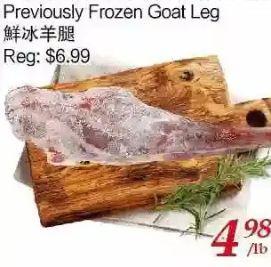 Tone Tai Supermarket Previously frozen goat leg offer