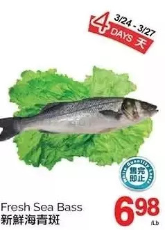 T&T Supermarket Fresh sea bass offer
